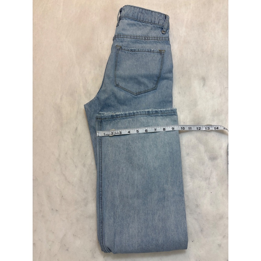 Vervet Los Angeles Womens Light Wash Distressed Wide Leg Jeans V2473 Size 24 - Picture 14 of 14